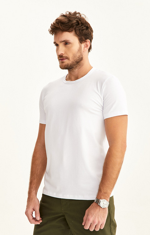 Camiseta Slim Lisa De Cotton Premium Masculina